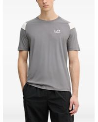 EA7 - Logo-Print Panelled T-Shirt - Lyst