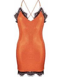 Philipp Plein - Lace-trim Crystal-embellished Mini Dress - Lyst
