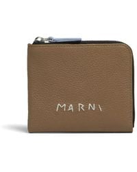Marni - Embroidered-Logo Leather Wallet - Lyst