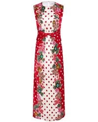 Saloni - Abito Lungo Con Stampa A Fiori - Lyst