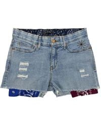 HTC - Customised Levi's Bandana-Insert Denim Shorts - Lyst
