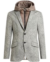 Etro - Blazer Con Estampado Floral Y Aplique De Chaleco - Lyst