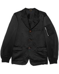 COMME DES GARÇON BLACK - Satin-Finish Zip-Pocket Jacket - Lyst