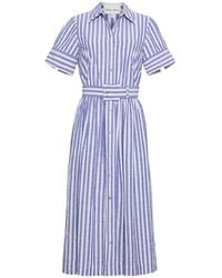 Cara Cara - Malena Striped Seersucker Midi Dress - Lyst