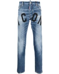 DSquared² - Slim-Fit-Jeans mit "Icon"-Print - Lyst