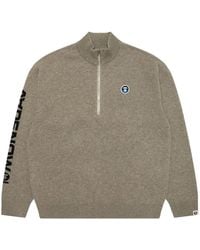 Aape By A Bathing Ape - Aapenow Logo-Print Half-Zip Sweater - Lyst