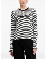 Desigual - Gestreepte Top Met Applicatie - Lyst