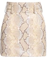 Elie Saab - Python-Print Belted Mini Skirt - Lyst