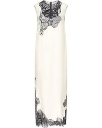 Loulou de Saison - Uma Lace-Trim Silk Midi Dress - Lyst