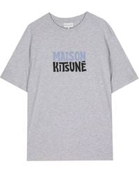Maison Kitsuné - Camiseta con logo estampado - Lyst