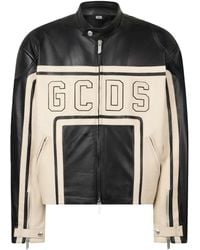 Gcds - Perforated Leather Jacket - Lyst
