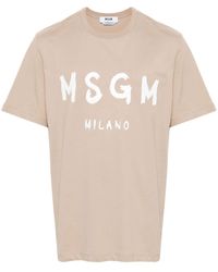 MSGM - T-Shirt mit Logo-Print - Lyst