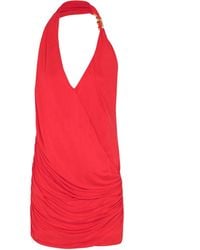 Balmain - ドレープ ホルターネック ミニドレス - Lyst