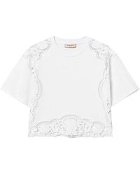 Twinset - Bluse Mit Lochstickerei - Lyst