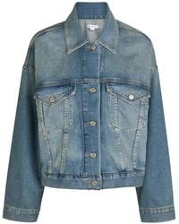 GOOD AMERICAN - Button Flap Denim Jacket - Lyst