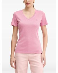 Liu Jo - Logo-Embroidered Metallic-Effect T-Shirt - Lyst
