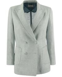 SAULINA - Double-Breasted Assunta Linen Jacket - Lyst