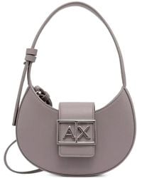ARMANI EXCHANGE - Mini Logo-Plaque Crescent Shoulder Bag - Lyst