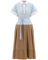 Jonathan Simkhai - Striped Belted Shirt Dress - Lyst