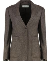 Max Mara - Single-Breasted Tweed Jacket - Lyst