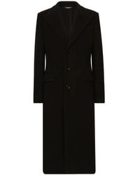 Dolce & Gabbana - Einreihiger Jerseymantel Aus Technischer Wolle - Lyst