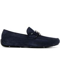 Ferragamo - Gancini-Detail Suede Loafers - Lyst