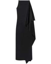 Courreges - Draped Satin Midi Dress - Lyst