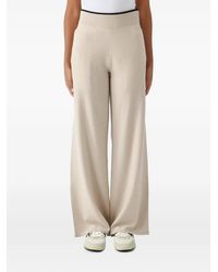 Pinko - Siviglia Ribbed-Waistband Wide-Leg Trousers - Lyst