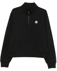 Moncler - Logo-Patch Half-Zip Sweatshirt - Lyst