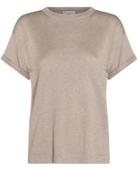 Brunello Cucinelli - Camiseta con detalle de purpurina - Lyst