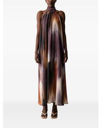 Sisley - Halterneck Abstract-Print Maxi Dress - Lyst