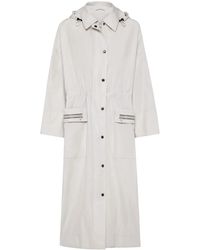 Brunello Cucinelli - Hooded Long-Length Single-Breasted Coat - Lyst