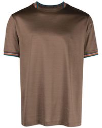 Paul Smith - Stripe-detailed Cotton T-shirt - Lyst