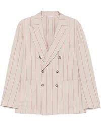 Manuel Ritz - Double-Breasted Striped Blazer - Lyst