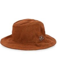 Alberta Ferretti - Logo-Plaque Wide-Brim Bucket Hat - Lyst