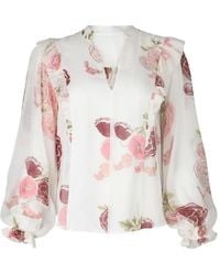 Giambattista Valli - Ruffled-Detail Floral-Print Blouse - Lyst