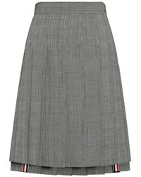 Thom Browne - Houndstooth-Pattern Pleated Midi Skirt - Lyst