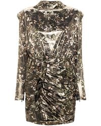 AllSaints - Liliana Graphic-Print Mini Dress - Lyst