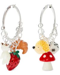 Tory Burch - Charm Hoop Earrings - Lyst