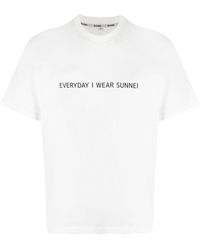 Sunnei - T-shirt en coton à slogan imprimé - Lyst