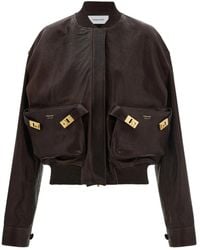 Ferragamo - Ribbed-Trim Patch-Pocket Bomber Jacket - Lyst