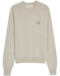 Maison Kitsuné - Logo-Embroidered Merino Jumper - Lyst