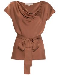 Silk95five - Mizner Cowl-Neck Tie-Waist Blouse - Lyst
