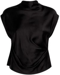 The Sei - Blusa Drapeada Con Cuello Alto - Lyst