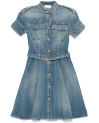 McQueen - Hemdblusenkleid Aus Denim - Lyst