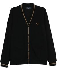 Fred Perry - Cardigan En Coton À Logo Brodé - Lyst