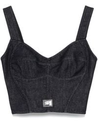 Dolce & Gabbana - Denim Corset Top - Lyst