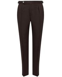 BOSS - Pleated Side-Adjuster Trousers - Lyst