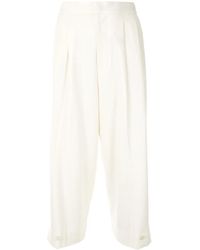 Y's Yohji Yamamoto - Pantalon Cigarette Crop - Lyst