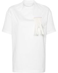 Jil Sander - Katoenen T-shirt Met Broche-detail - Lyst